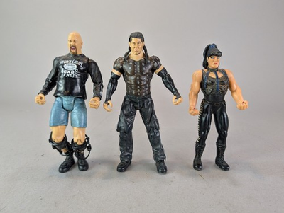 #ad Vintage JAKKS Pacific WWE Wrestling Figures Lot Of 3 Stone Cold Chyna Hardy $27.77