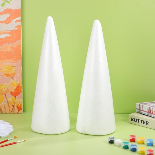 2pcs Foam Cones Christmas Tree Cones DIY Modeling Craft Floral 38x13.5cm - Picture 3 of 9