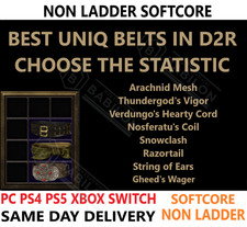 ? PC PS4 PS5 XBOX SWITCH? NON-LAD All Uniqe Belts D2R Diablo 2 Resurrected Items