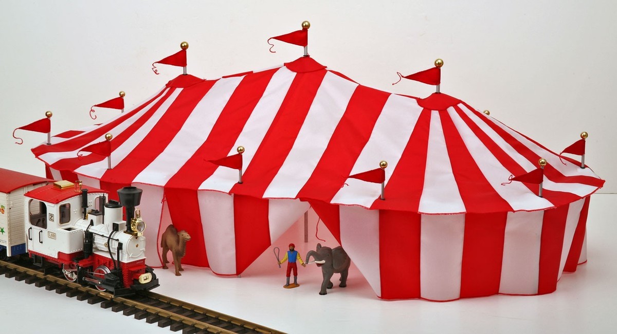 LGB LEHWANN Gゲージ サーカスシリーズ６点　セット　希少コレクション G Scale 1:22.5 LGB Wilson Brothers Circus Scale 3 Ring Tent USA