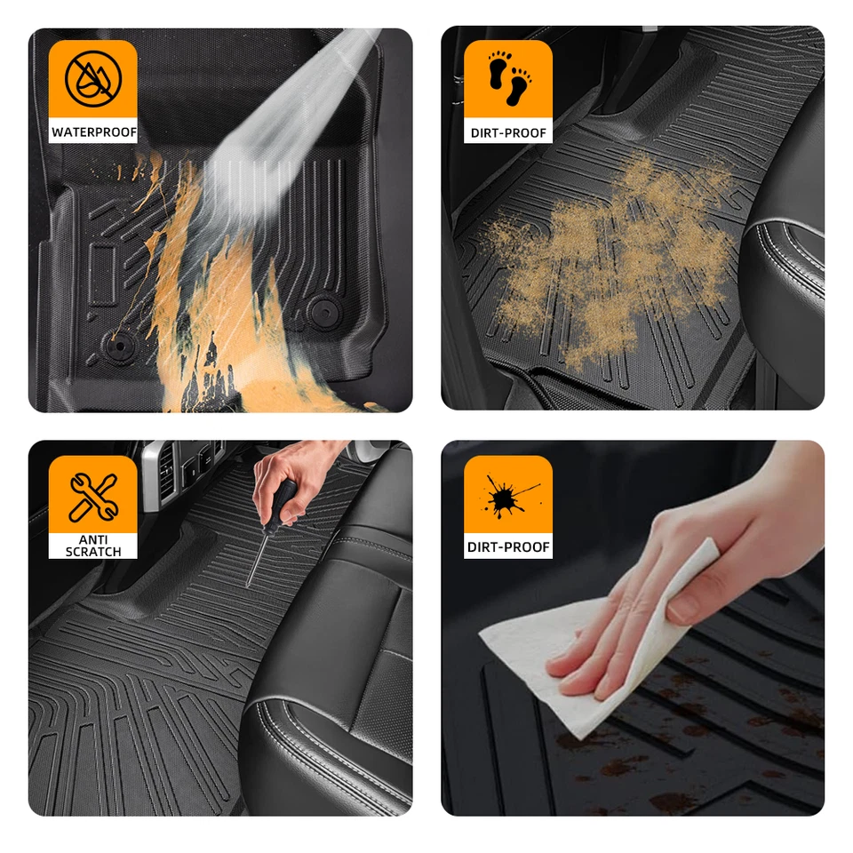 Durable All Weather Liners For 6 Seat 2020-2024 Ford Explorer Floor Mats Foto 3 de 4