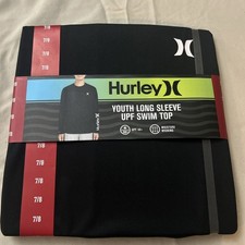 Hurley Youth Long Sleeve UPF 50 Swim Top Black Size 7/8