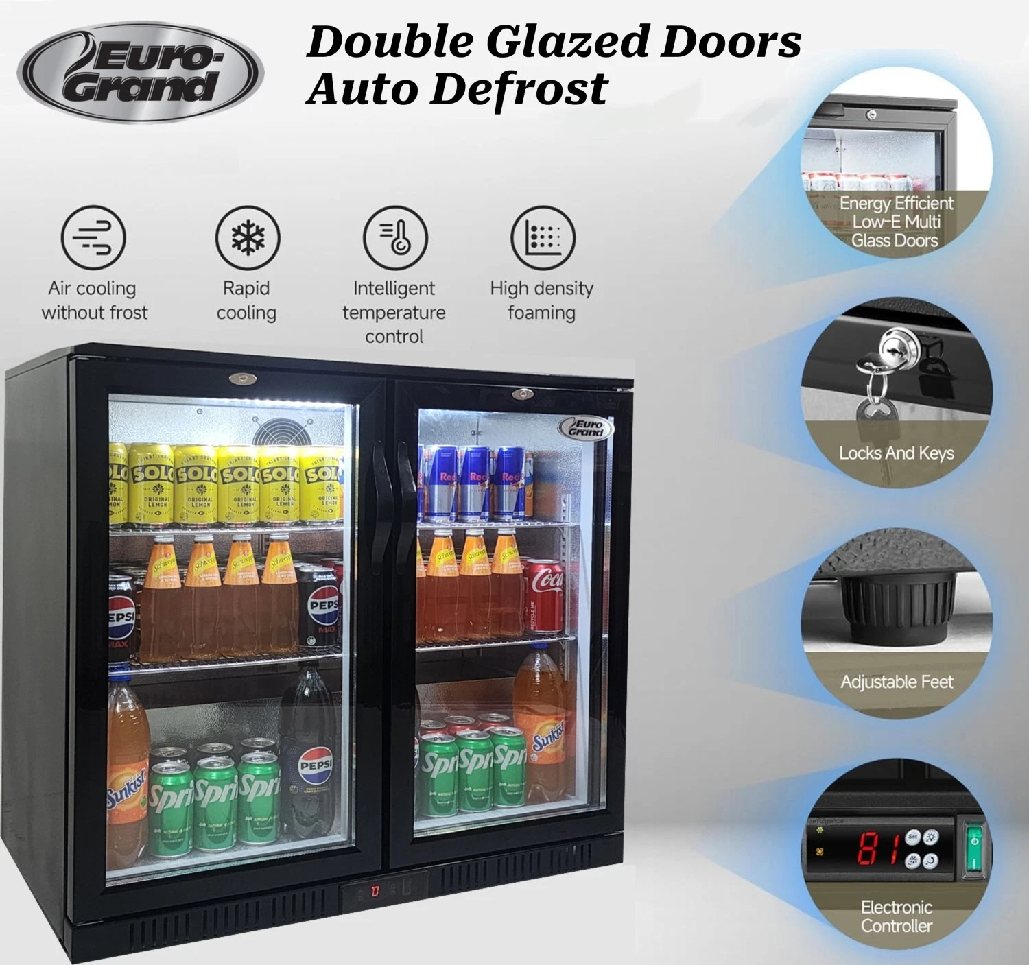 Euro Grand 198L Under Bench Beer Back Bar Fridge Mini Freezer Refrigerator - Picture 9 of 16