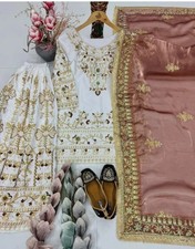 Women Wedding Special Heavy Embroidered Bollywood Style Sharara Suit.