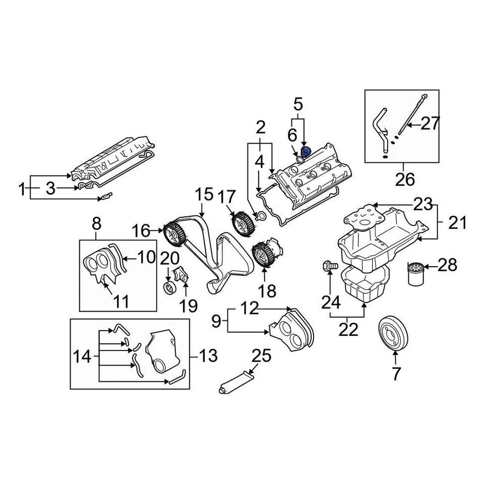 For Hyundai Sonata 1989-2003 Hyundai 2651035000 Engine Oil Filler Cap Foto 2 de 4