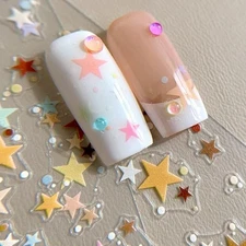 Set of 2 Star-Motif Nail Stickers, Perfect for Nail Art and Nail Deco From Japan