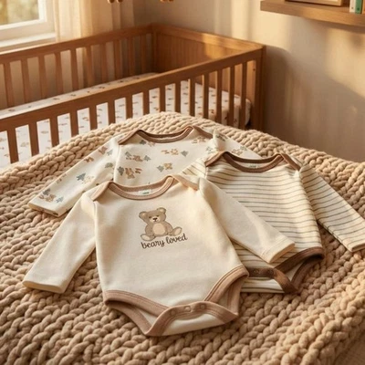3 Pièces Body Bébé à Manches Longues Doux et Confortable pour Nouveau-Nés, - Photo 1/4