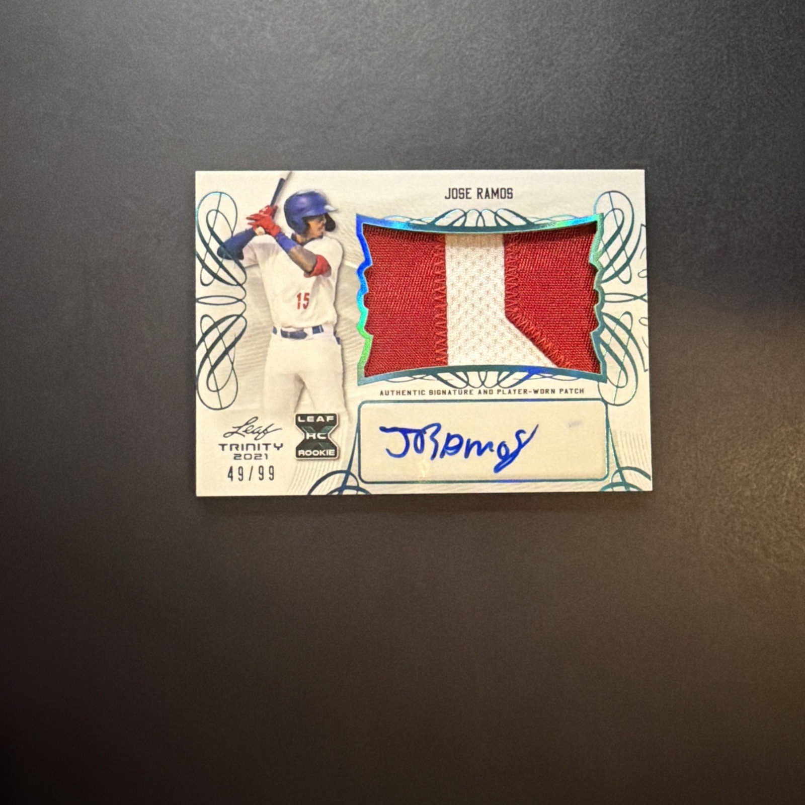2021 Leaf Trinity - Patch Autographs Jose Ramos #PA-JR3 Platinum /99 Dodgers