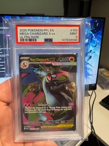 POKEMON 2025 PHANTASMAL FLAMES MEGA CHARIZARD X EX 109/094 MINT PSA 9