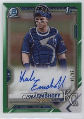 2021 Bowman Chrome Prospect Green Refractor /99 Kale Emshoff #CPA-KE Auto 0l44