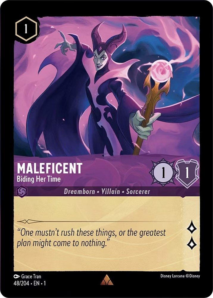 Maleficent - Biding Her Time 48/204 Rare The First Chapter Lorcana LP
