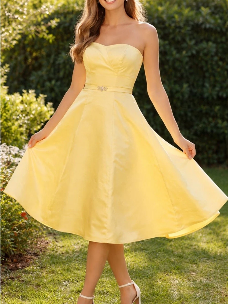knee length dresses for ladies Yellow Bodycon Dress Mesh