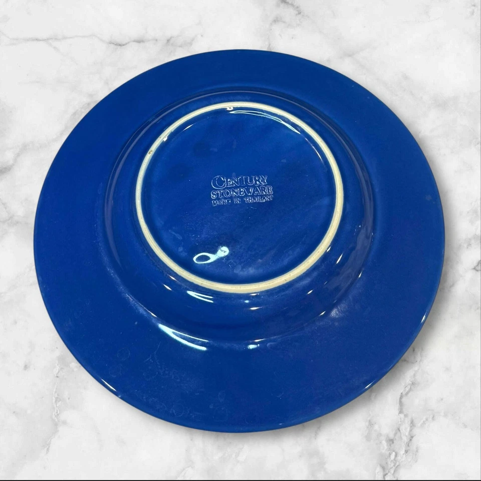 Century Stoneware Blue Dinner Plates | Set of 3 | Bold Glaze | Good Condition - Image 4 of 4