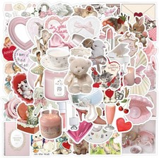 60pcs Coquette Stickers Cute Vinyl Laptop Stickers, Waterproof Aesthetic Sticker