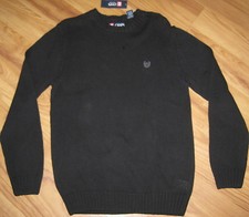 NEW CHAPS KNIT SWEATER COTTON BLACK 100 COTTON LARGE L LRG LG 69.50 KNITTED