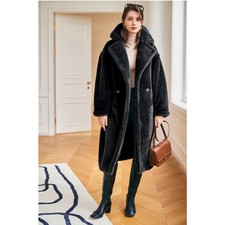 Sheep Wool Teddy Coat In Black