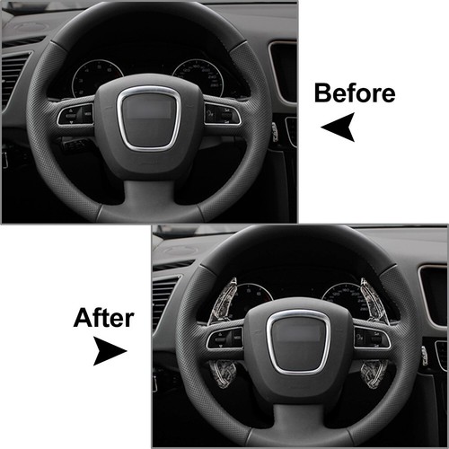 Carbon Fiber Steering Wheel Paddle Shifter Extension Fit Audi A4L A8 S5 S6 09-12 - Picture 10 of 11