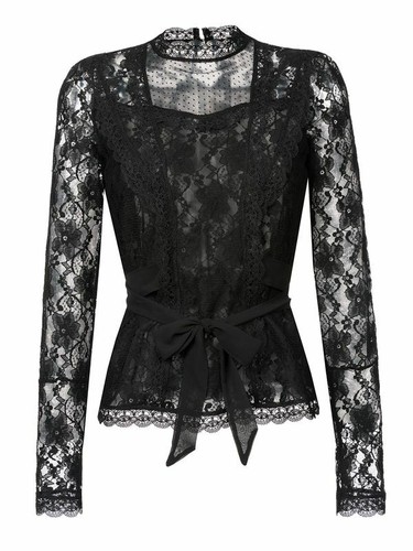 Vive Maria Camicetta Pizzo Nero Lacci Top Black Dandy IN Love 34184 - Bild 3 von 5