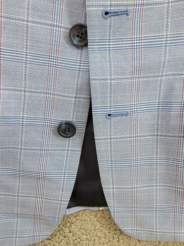 Tommy Hilfiger Stretch Deco Plaid Sport Coat Big Boys 10 Blue Flap Pockets L/S - Picture 10 of 19