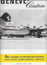 Genf Cointrin Flughafen 1947 Swissair DC-3 Accenten London Avro York Anzeige
