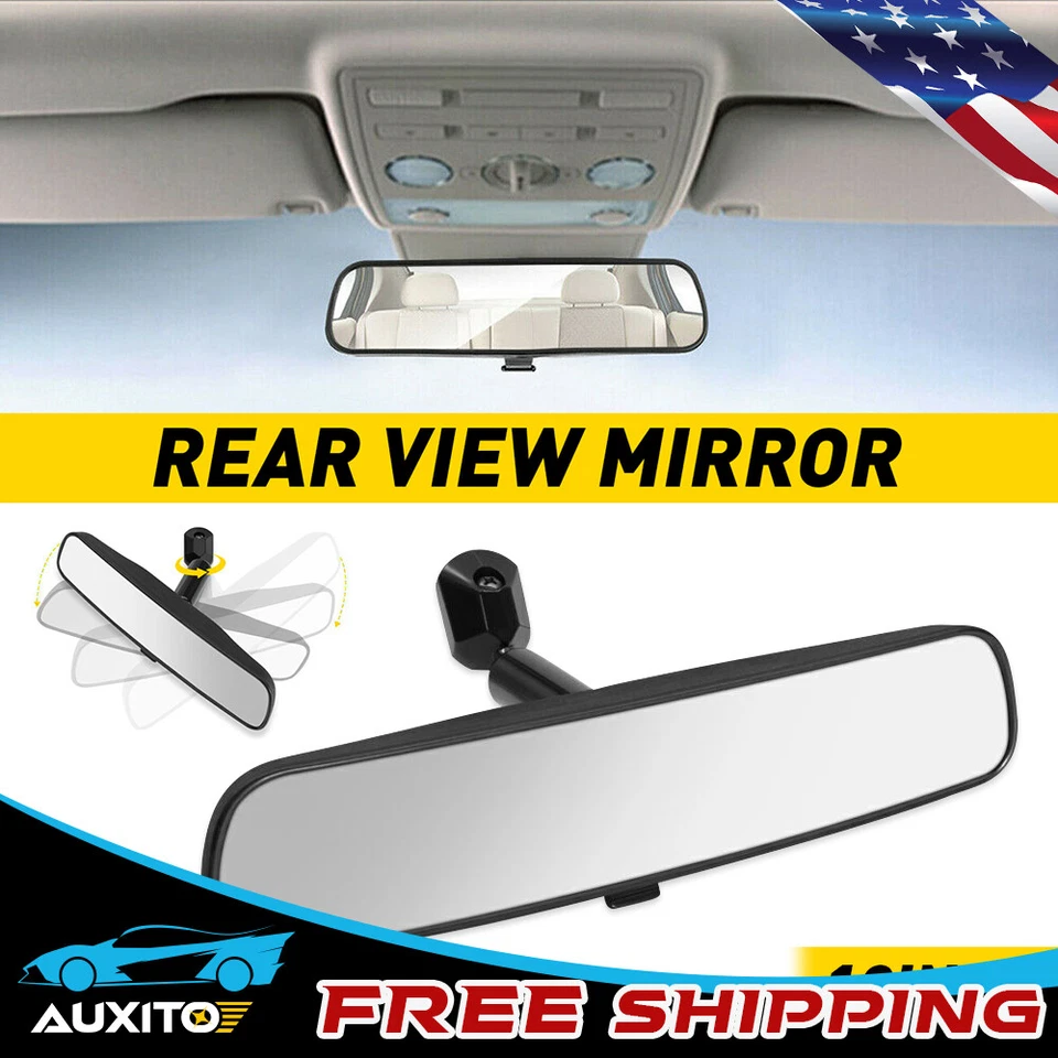 Lente HD 10" Repuesto Espejo Retrovisor Vista Interior Día Noche para Universal Auto Foto 2 de 4