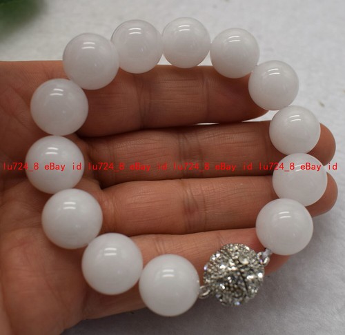 Pretty 12mm Natural Multicolor Gemstone Round Beads Bracelet 7.5" Magnetic Clasp - Picture 161 of 216