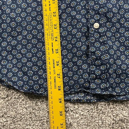 Camicia J Crew uomo media classica blu floreale lino campeggio escursione coda trekking outdoor - Foto 7 di 11