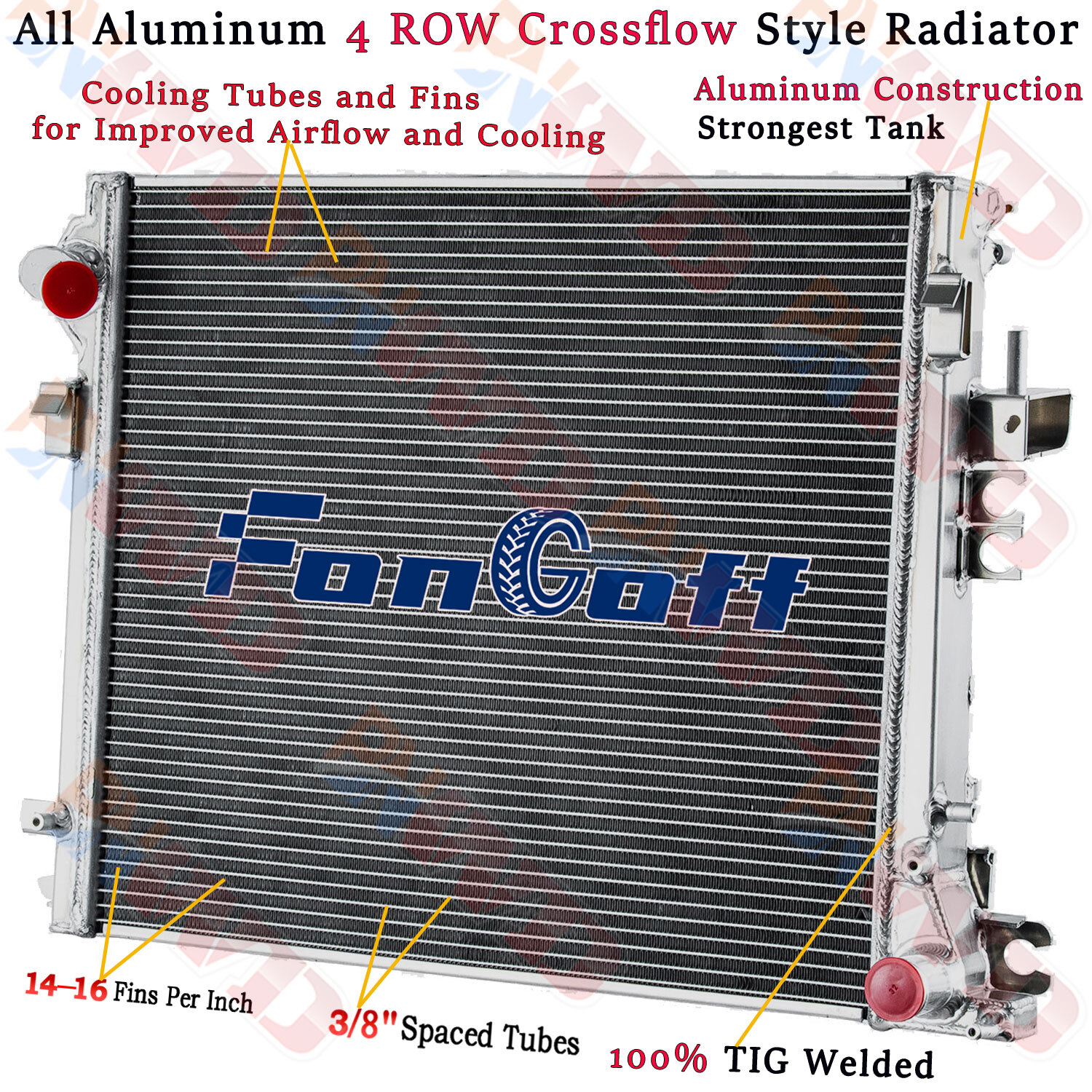 13754 4 Row Radiator fit 2018-2023 Jeep Wrangler/ 2020-2022 Gladiator 3.0L 3.6L thumbnail 2