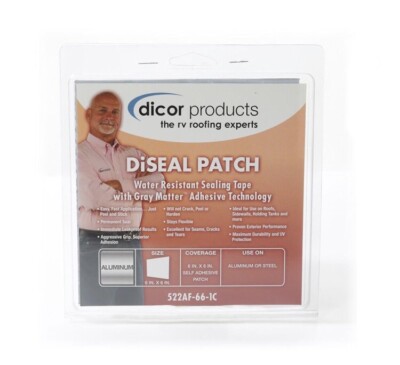 Dicor DiSEAL Patch 522AF-66-1C RV Aluminum Water Resistant Sealing Tape 6''x6''