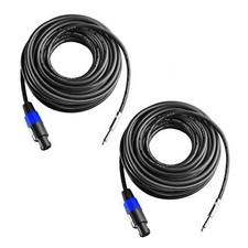 50 Ft Professional Speaker Cables - 2-Pack Speakon to 1/4 Inch