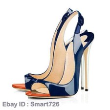 Womens Sandals Peep Toe Slingback High Heels Stiletto Party Pumps Shoes Oversize