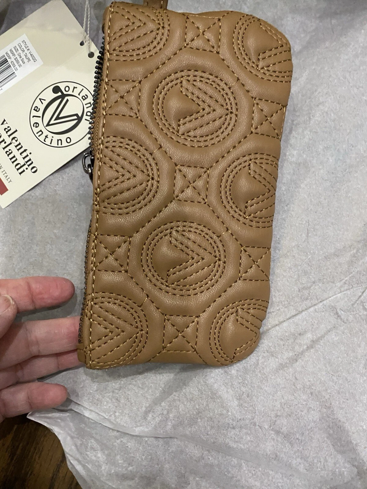 Valentino Orlandi Borsa Grande Trapuntata Taupe Tracolla Tracolla e Manico