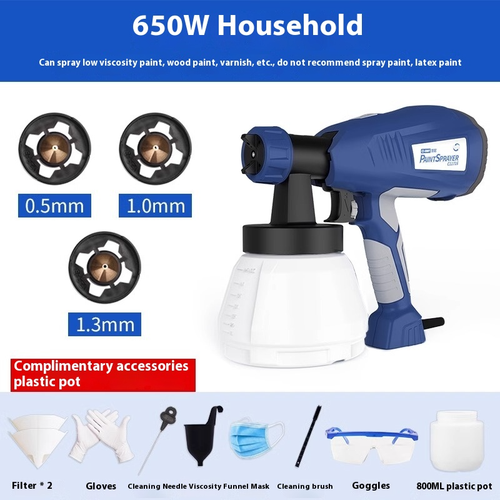 650W Electric Paint Spray Gun Sprayer for Fence Cabinet Furniture W/ 2 Nozzles - Picture 7 of 12
