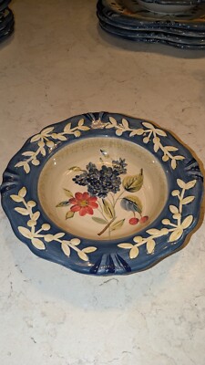 Flora Blossom  Soup Bowl  Porcelain 8.75'' Pamela Gladding Violets Never Used