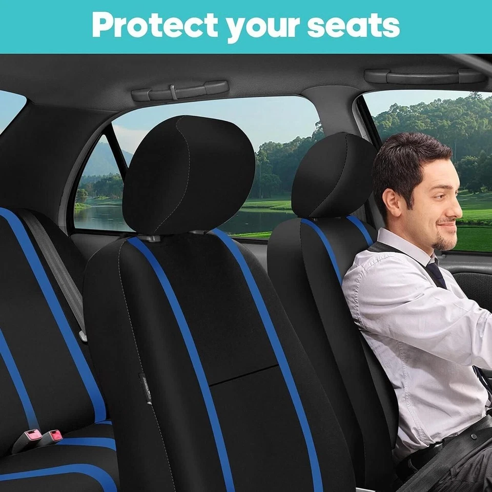 For All Chevrolet Blue Lines Seat Covers High Quality Cushioned and Breathable - Image 2 of 4