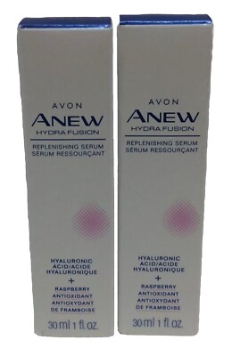 Avon Anew Hydra Fusion Replenishing Face Serum with Hyaluronic Acid, LOT OF 2