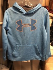 under armour boys blue pullover hoodie size large YLG