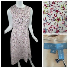 NWT NEW Draper James $150 Sleeveless Midi Love Circle Cotton Floral Dress Size 4
