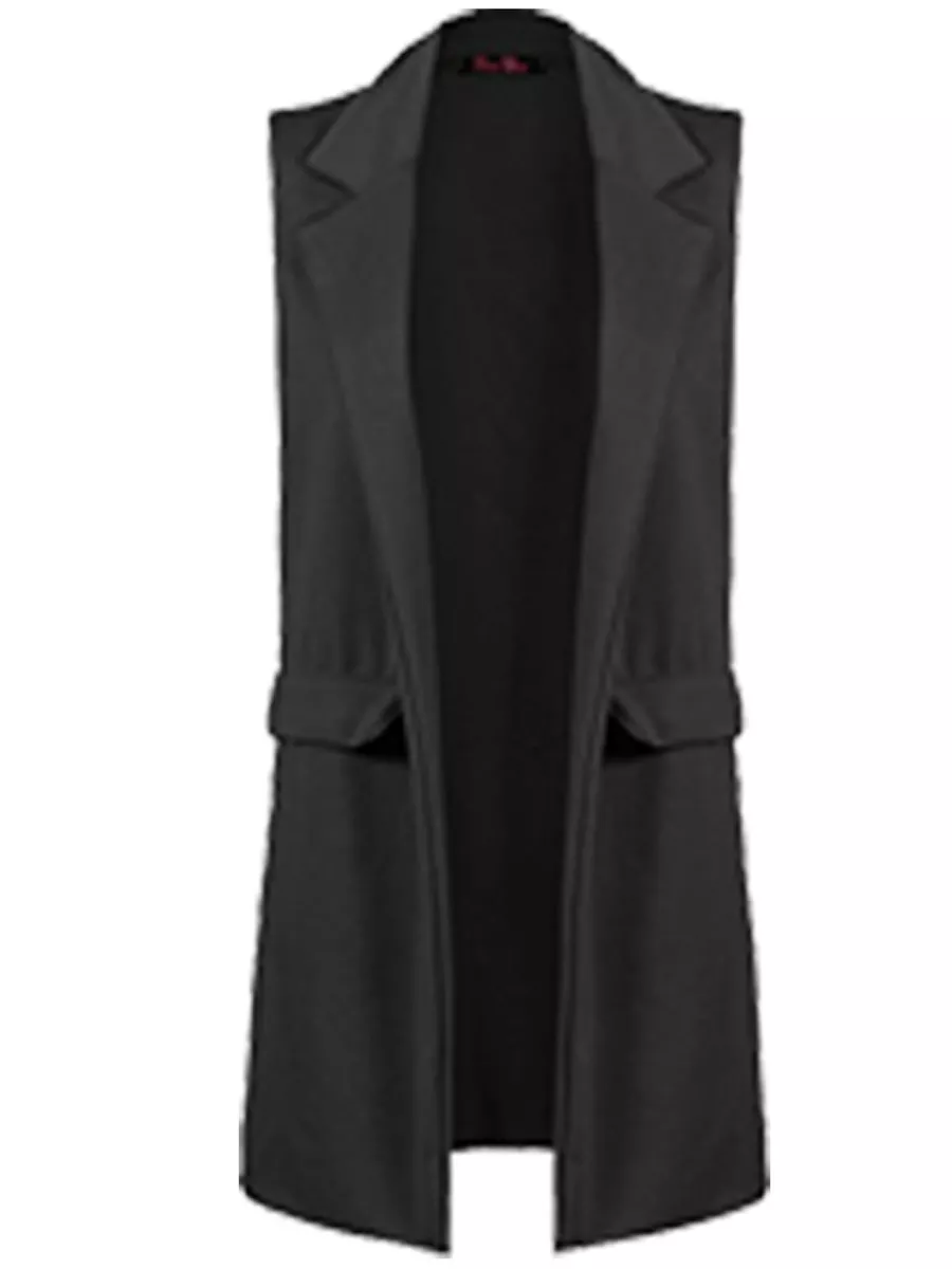 Ladies black sleeveless clearance jacket