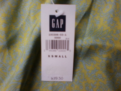 NWT The Gap Lime and Medium Green Silk Paisley Print A-Line Skirt in Size XS - Picture 4 of 4