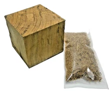 Wood Cube From Base Of English Walnut 150year old Tree With Saw Dust