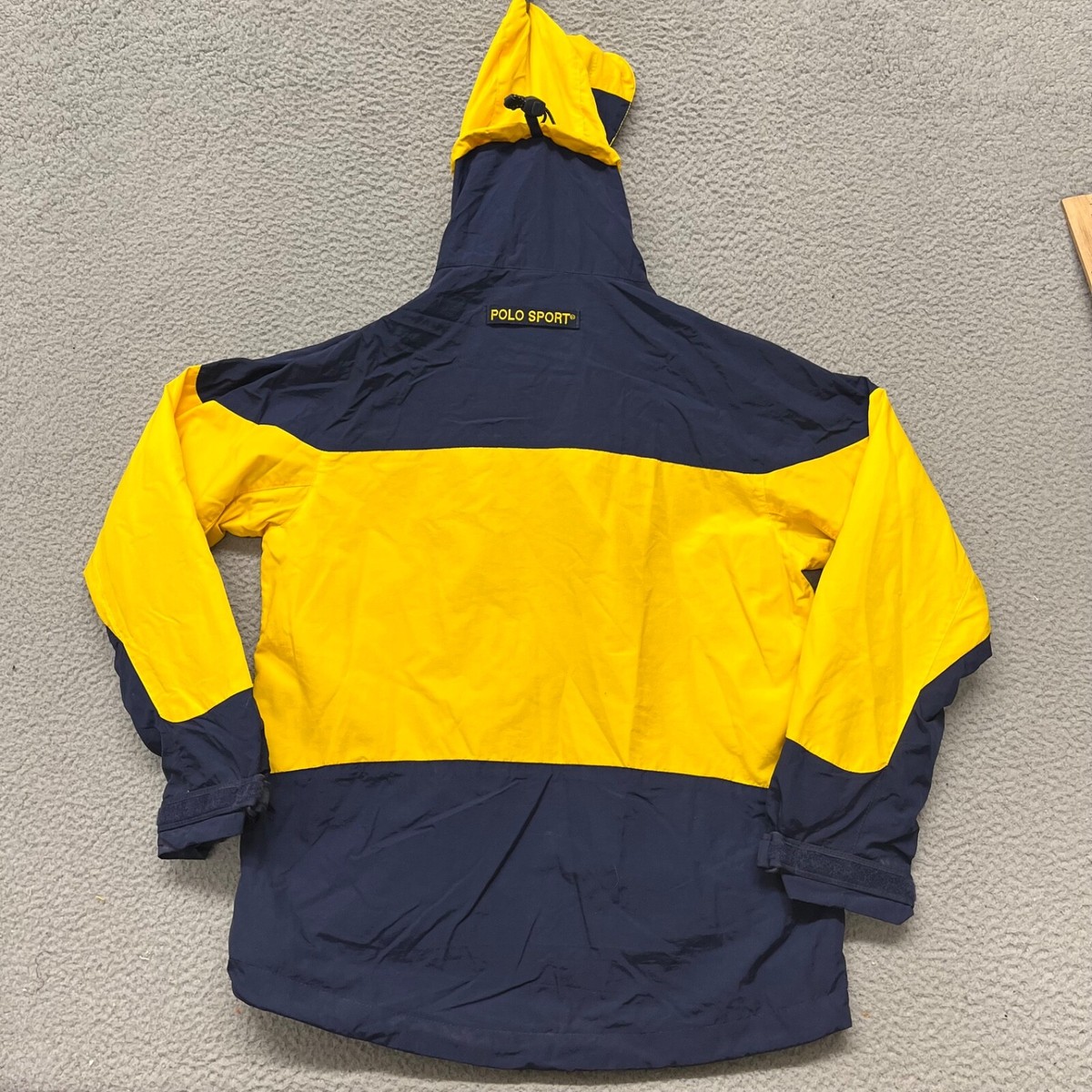 値下げ【90's】【希少】POLO SPORT ギミックジャケット Y2K 90s POLO SPORT Nylon Hooded Mountain Parka 紺 M ポロスポーツ