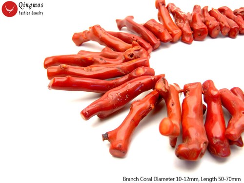 50-70mm Branch Natural Genuine Red Coral for Jewelry Making DIY Strand 15" - Picture 2 of 12