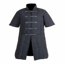 Medieval Gambeson Coat Half Sleeve Thick Padded Aketon Jacket Armor LARP Costume