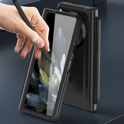 For OnePlus Open Leather Stand Case w/ Hinge Protection+Screen Protector+Stylus - Picture 3 of 14
