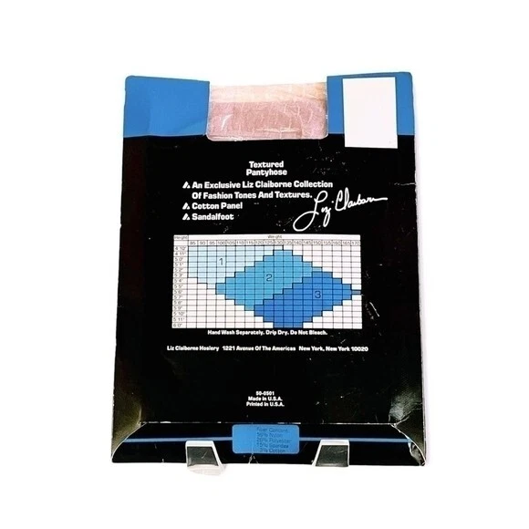 NIB Vintage LIZ CLAIBORNE Rose Textured Pantyhose Tights Hosiery Legwear - Image 2 of 2