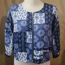 Christopher & Banks Sz M Navy Blue Jacket Pat...