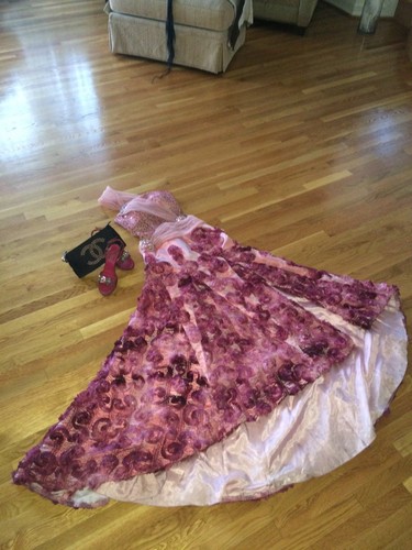 ONE OF A KIND Women's Custom Made Sexy Elegant Evening Gown Pink/Fuchsia Sz S/M - Picture 9 of 15