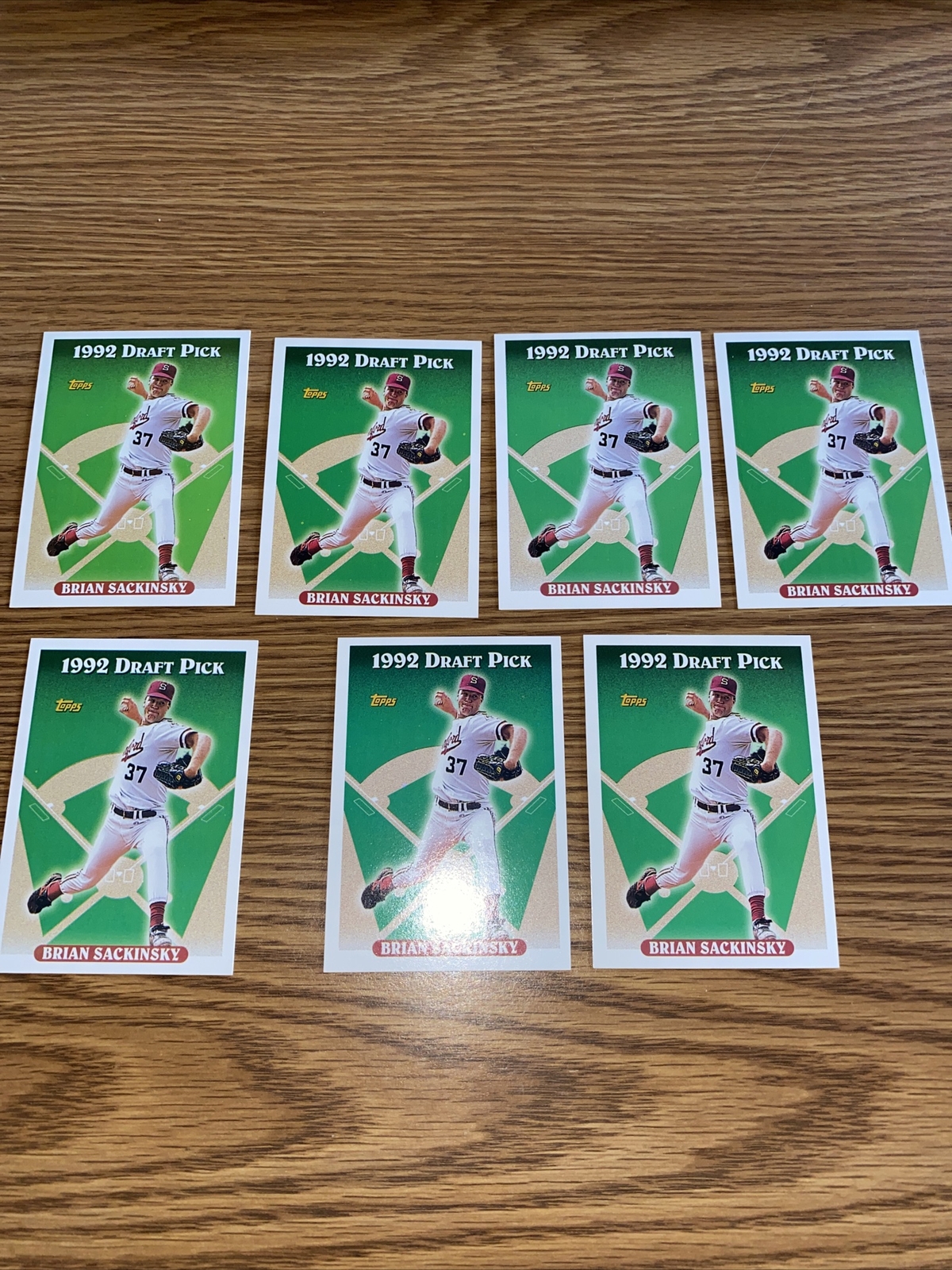 1993 Topps Gold Baseball # 647 1992 Draft Pick Brian Sackinsky RC Lot Of 7