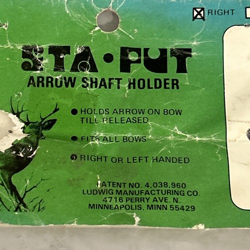 Sta-PUT Arrow Shaft Holder Right Or Left Hand Recurve Archery - Picture 2 of 5